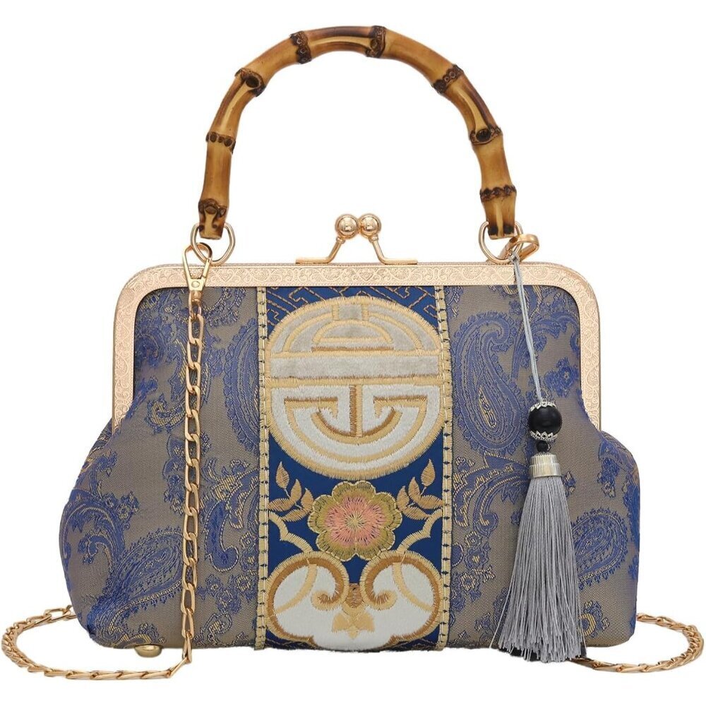 Women Embroidered Jacquard Clutch Bag Chinese Style Evening Bag
